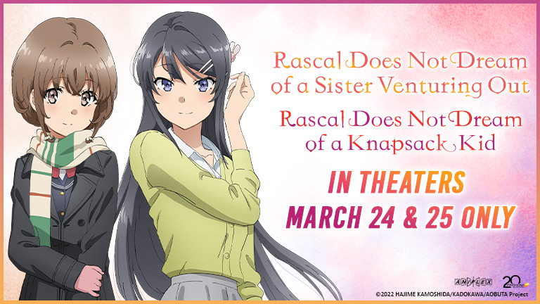 ANIPLEX OF AMERICA AND FATHOM EVENTS TEAM UP TO BRING A DOUBLE FEATURE OF “RASCAL DOES NOT DREAM” MOVIES TO THE BIG SCREEN