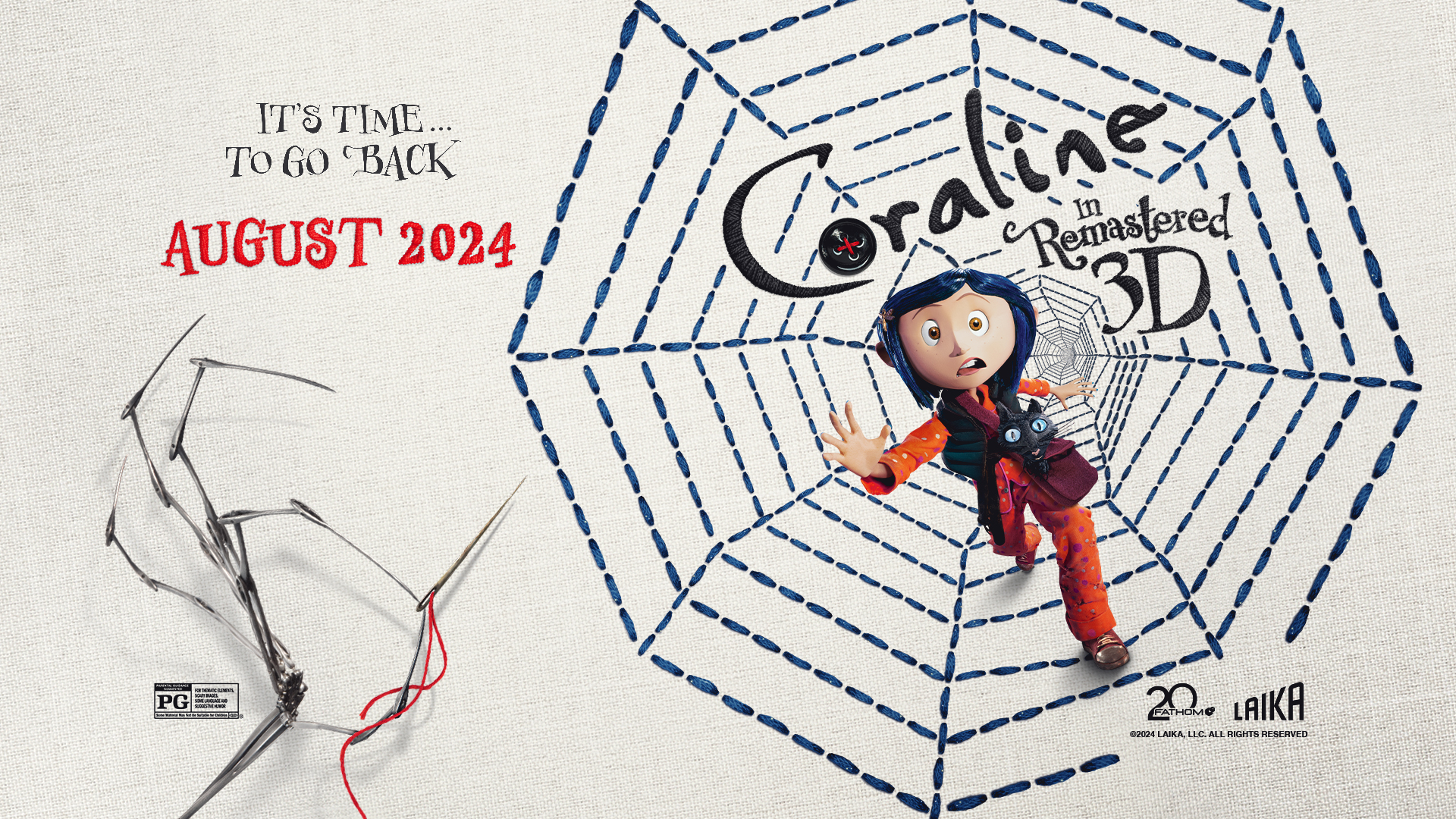 LAIKA BRINGING NEWLY REMASTERED 3D CORALINE BACK TO THEATERS GLOBALLY TO CELEBRATE 15th ANNIVERSARY COURTESY OF FATHOM